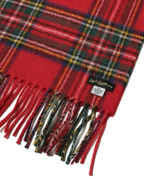 Lewis Leathers / SCOTISH WOOL SCARF (RED CHECK)