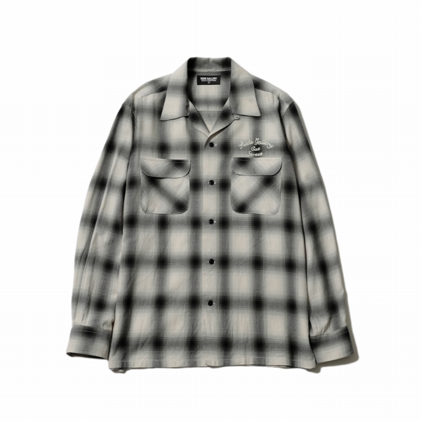 RG / OMBRE CHECK OPEN COLLAR SHIRTS (WH)