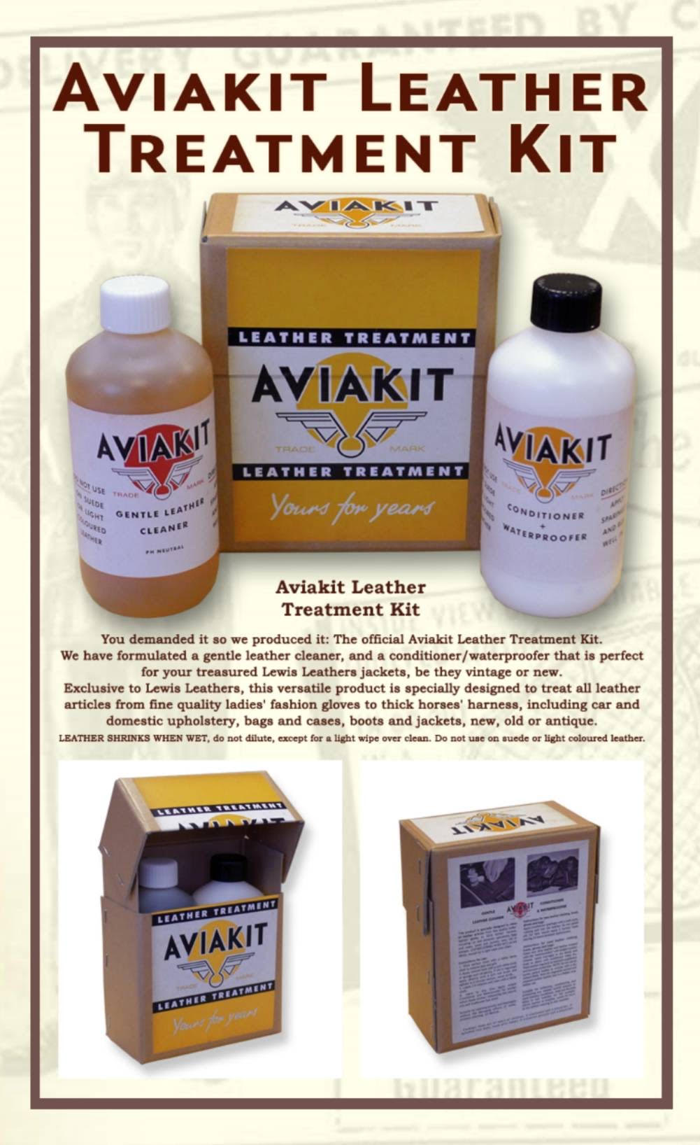 Lewis Leathers / AVIAKIT Leather Treatment Kit - ウインドウを閉じる