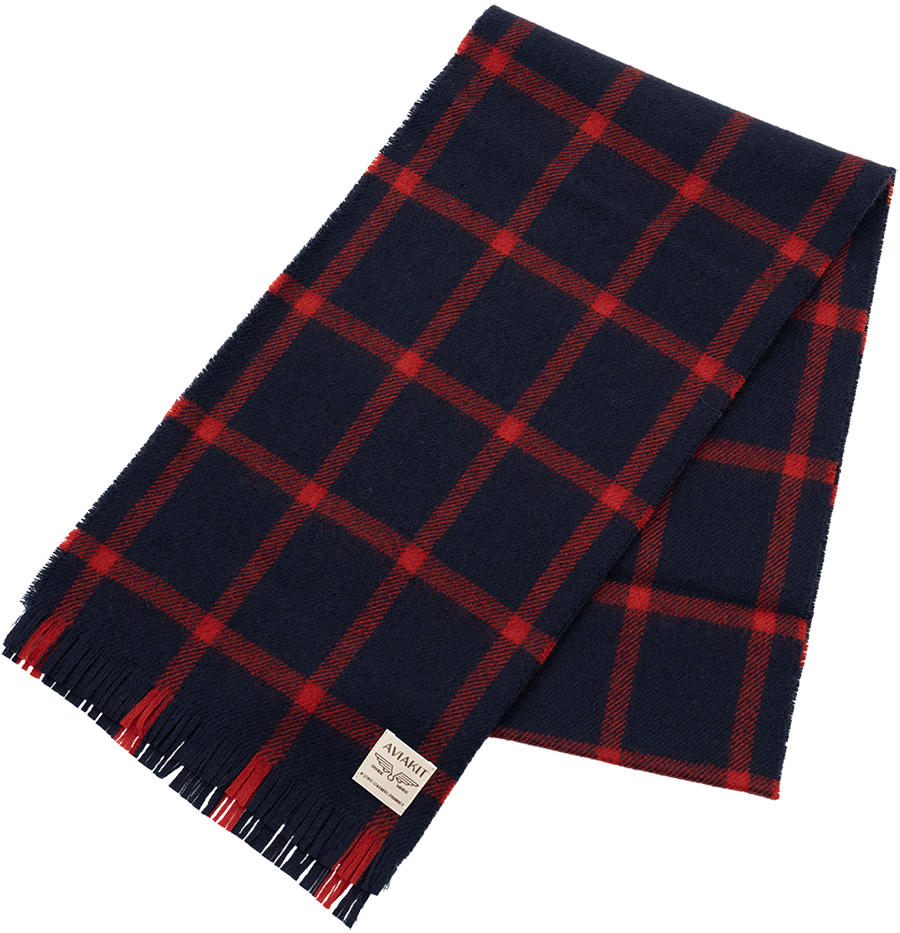 Lewis Leathers / SCOTISH WOOL SCARF (Navy x Red Windowpane) Lewis Leathers / SCOTISH WOOL SCARF (Navy x Red Windowpane)