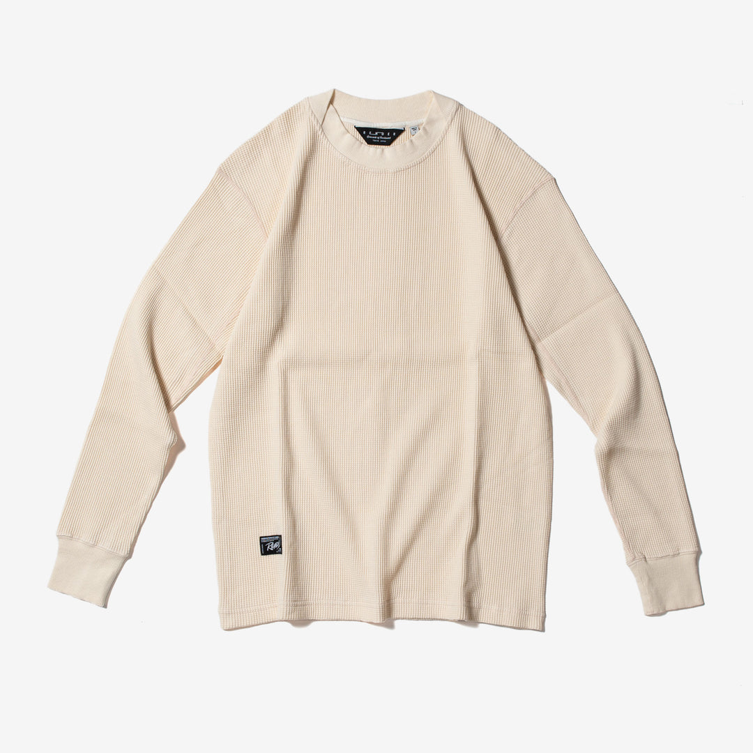 RENDER / Organic Waffle LS Pullover -Plain- (ECRU) RENDER / Organic Waffle LS Pullover -Plain- (ECRU)