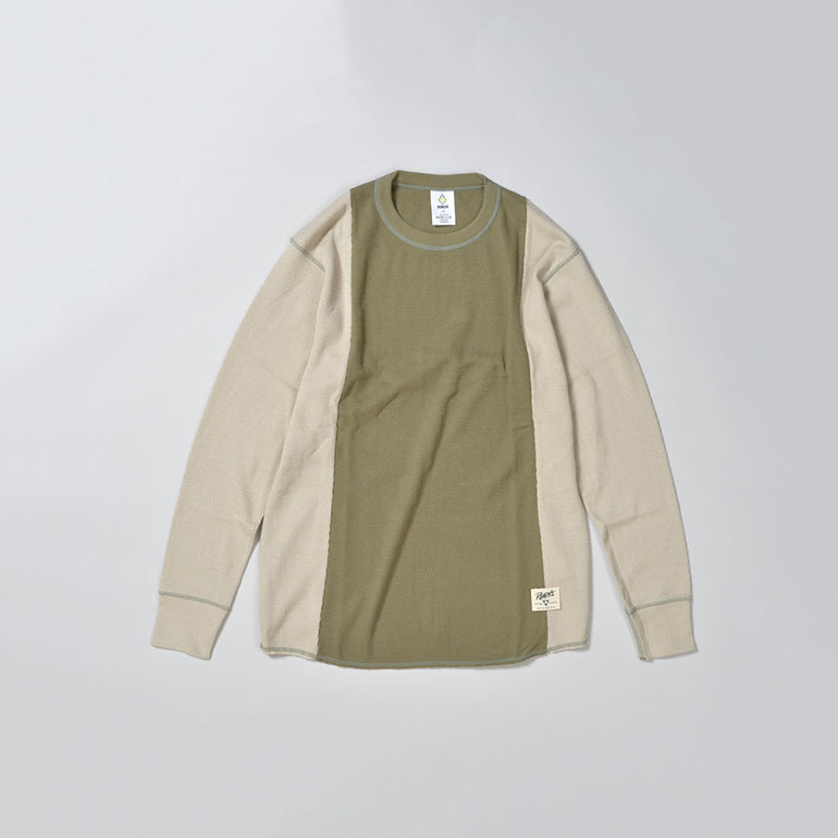 RENDER / Two Tone Thurmal Shirt (KHAKI/BEI) RENDER / Two Tone Thurmal Shirt (KHAKI/BEI)