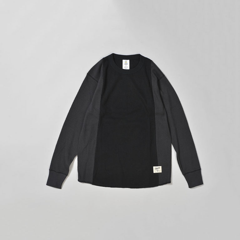 RENDER / Two Tone Thurmal Shirt (BK/CHARCOAL) RENDER / Two Tone Thurmal Shirt (BK/CHARCOAL)