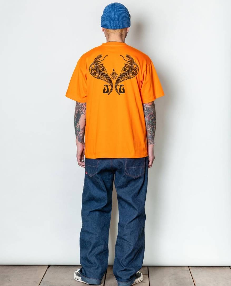 GERUGA / PRINT T-SHIRS / TWIN COBRA- (ORANGE) GERUGA / PRINT T-SHIRS / TWIN COBRA- (ORANGE)