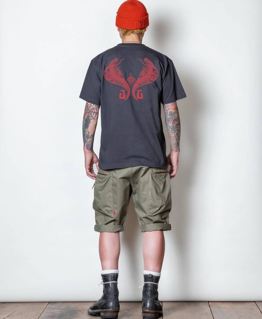 GERUGA / PRINT T-SHIRS / TWIN COBRA- (LIGHT-BK) GERUGA / PRINT T-SHIRS / TWIN COBRA- (LIGHT-BK)