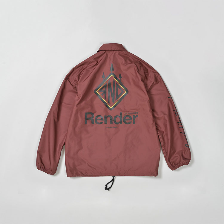 RENDER / Main Logo Coach Jacket (WINE-RED) RENDER / Main Logo Coach Jacket (WINE-RED)