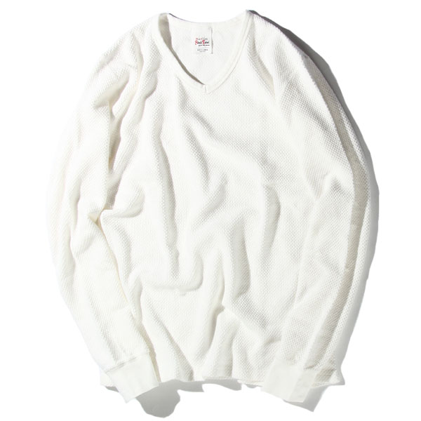 RG BLACK REBEL / WAFFLE V NECK L/S (OFF-WH) RG BLACK REBEL / WAFFLE V NECK L/S (OFF-WH)