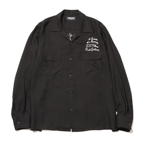 RG / 25TH EMB OPEN COLLAR SHIRT (BK) RG / 25TH EMB OPEN COLLAR SHIRT (BK)