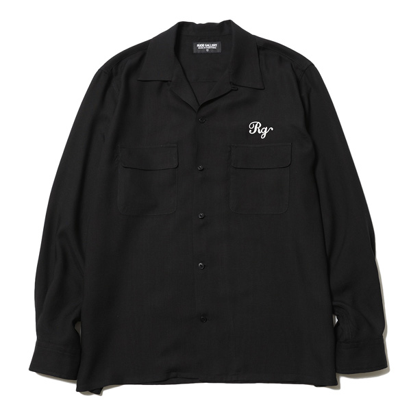 RG / CAT OPEN COLLAR LS SHIRT (BK) RG / CAT OPEN COLLAR LS SHIRT (BK)