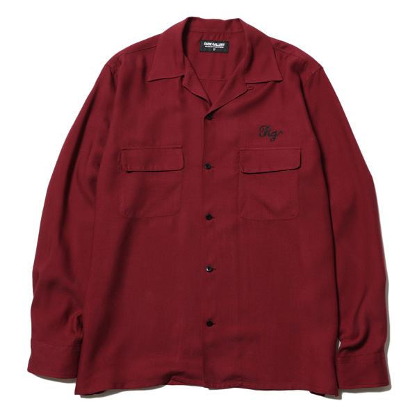RG / CAT OPEN COLLAR LS SHIRT (BURGUNDY) RG / CAT OPEN COLLAR LS SHIRT (BURGUNDY)