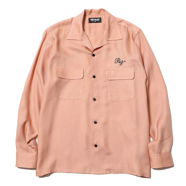 RG / CAT OPEN COLLAR LS SHIRT (PINK) RG / CAT OPEN COLLAR LS SHIRT (PINK)