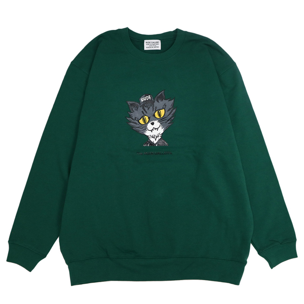 RG / BLACK CAT BIG CREW SWEAT(GREEN) RG / BLACK CAT BIG CREW SWEAT(GREEN)