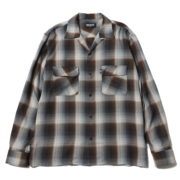 RG /OMBRE CHECK OPEN COLLAR LS SHIRT (BLUE) RG /OMBRE CHECK OPEN COLLAR LS SHIRT (BLUE)
