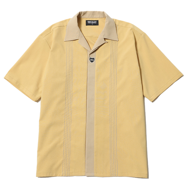 RG / FLYFRONT OPEN COLLAR SS SHIRT (MUSTARD) RG / FLYFRONT OPEN COLLAR SS SHIRT (MUSTARD)