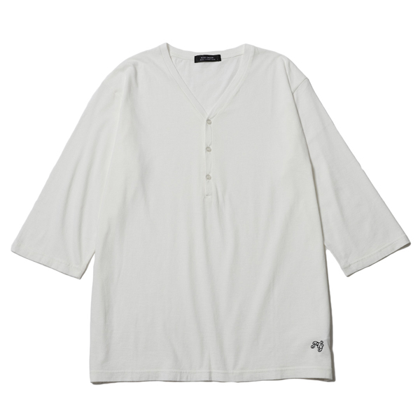 RG / BASIC HENLEY NECK CUT&SEW (WH) RG / BASIC HENLEY NECK CUT&SEW (WH)