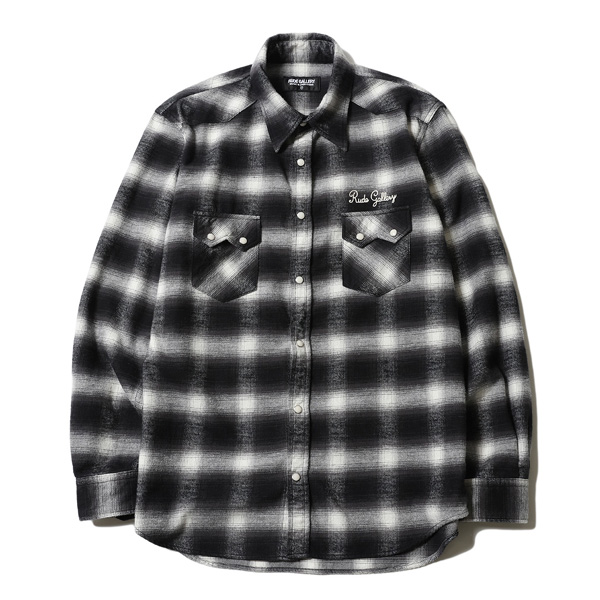 RG /OMBRE CHECK WESTERN SHIRT(BLACK) RG /OMBRE CHECK WESTERN SHIRT(BLACK)
