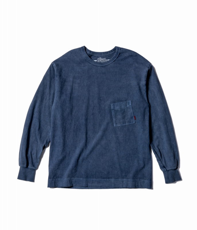 GERUGA / EASY FIT LONG SLEEVE T-S -PIGMENT DYE- (BLUE) GERUGA / EASY FIT LONG SLEEVE T-S -PIGMENT DYE- (BLUE)
