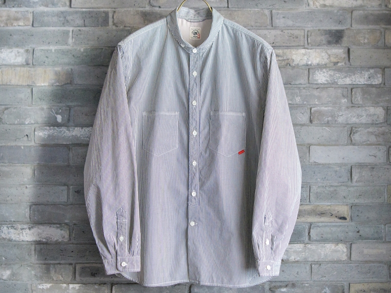 GERUGA / ROUND COLLAR SHIRTS -LONDON-STRIPE- (NAVY) GERUGA / ROUND COLLAR SHIRTS -LONDON-STRIPE- (NAVY)