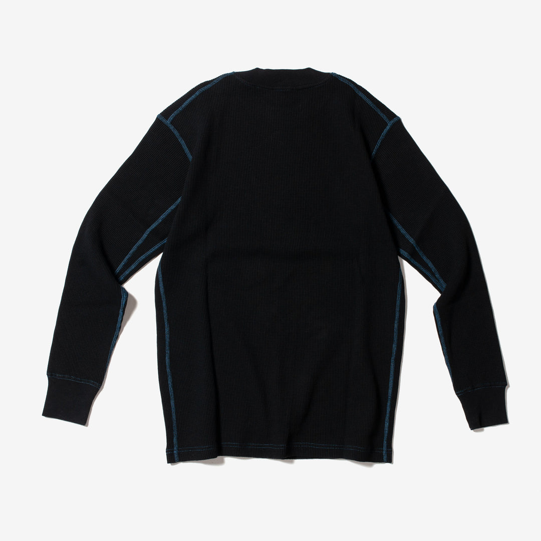 RENDER / Organic Waffle LS Pullover -Plain- (BK)