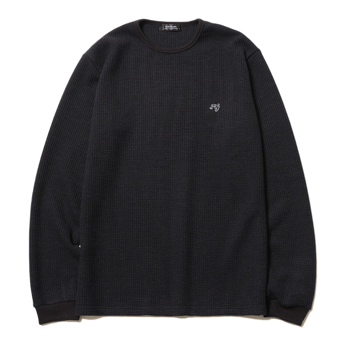 RG /BASIC CREW NECK WAFFLE LS (BK)
