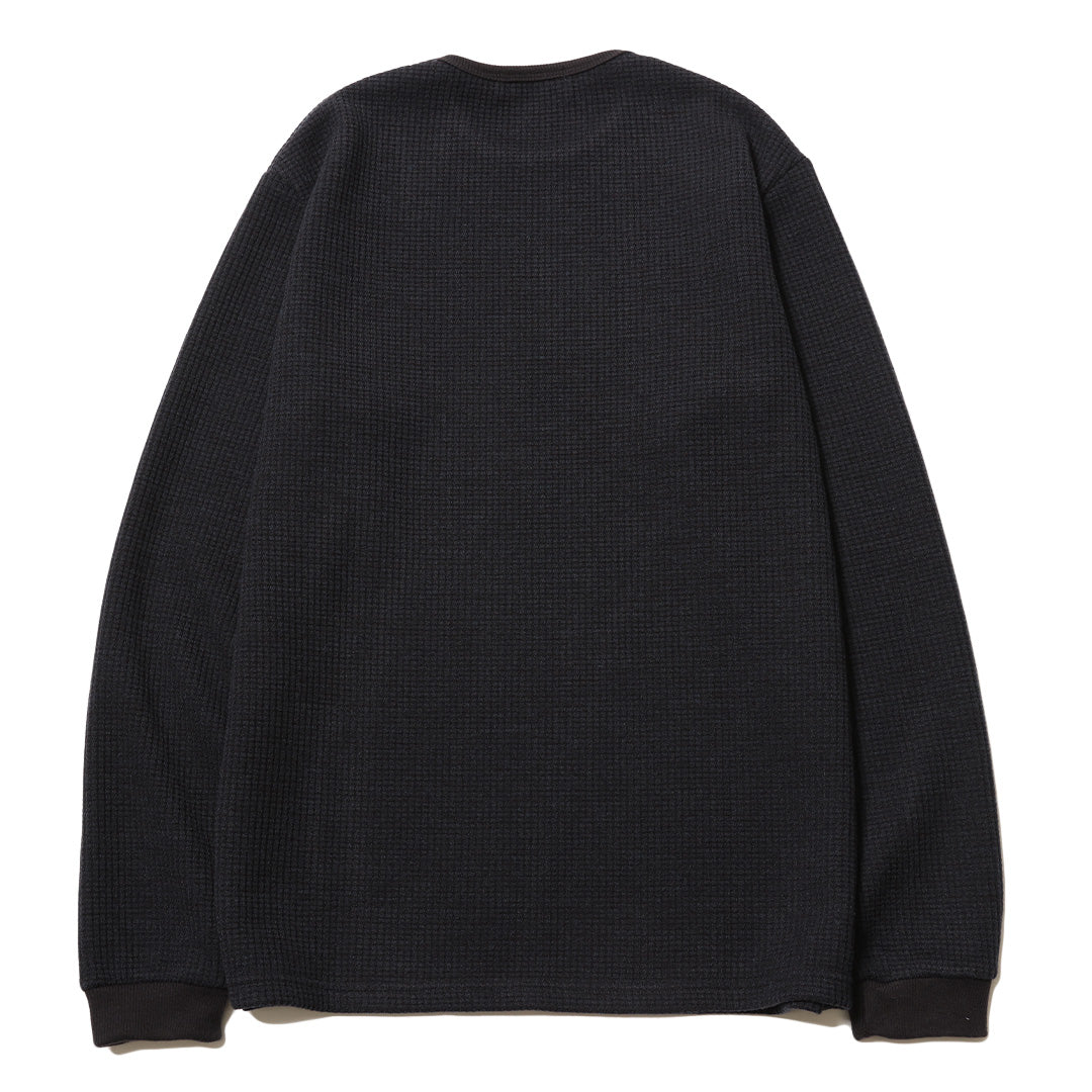 RG /BASIC CREW NECK WAFFLE LS (BK)