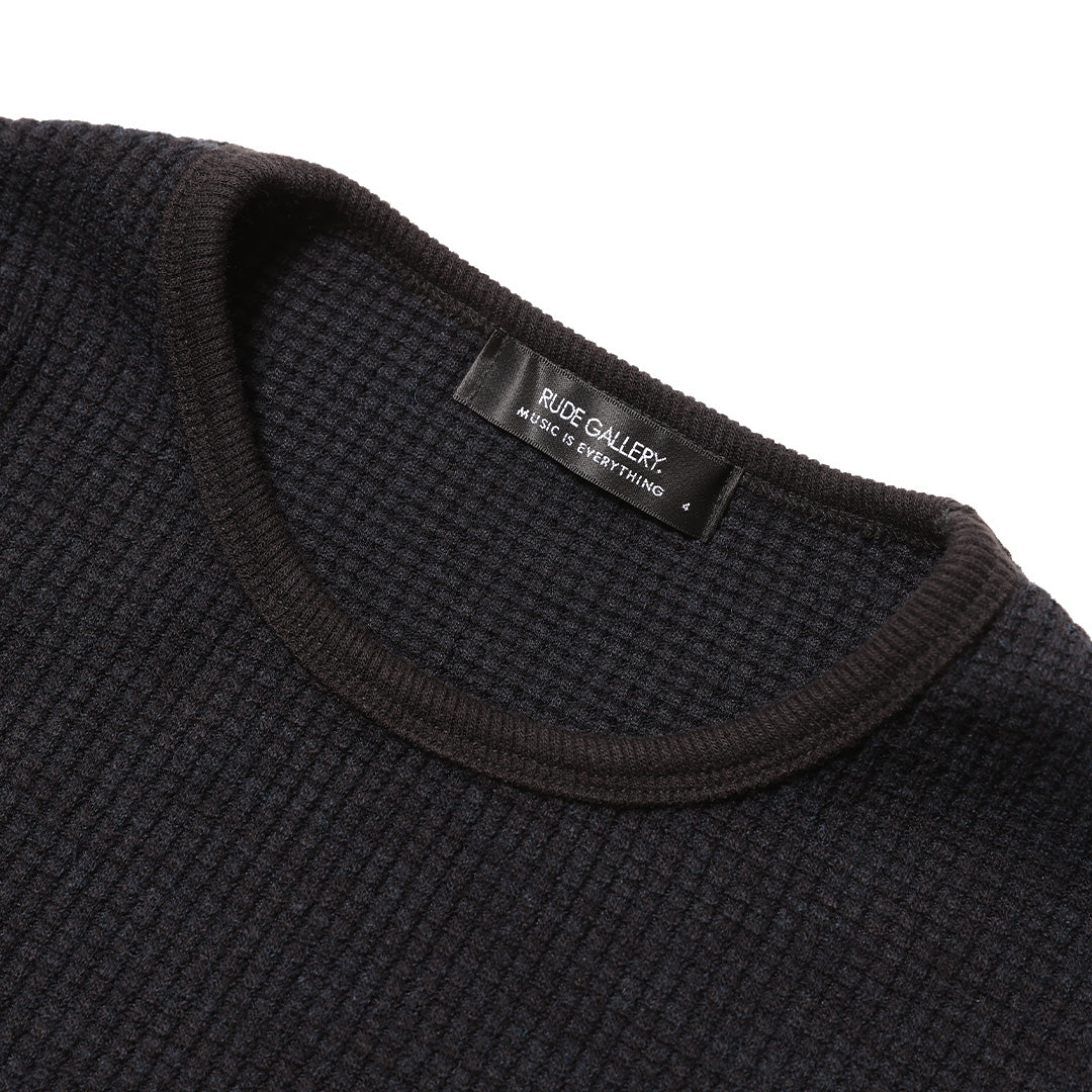 RG /BASIC CREW NECK WAFFLE LS (BK)