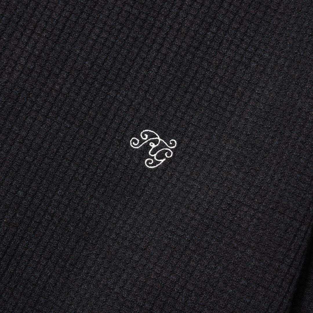 RG /BASIC CREW NECK WAFFLE LS (BK)