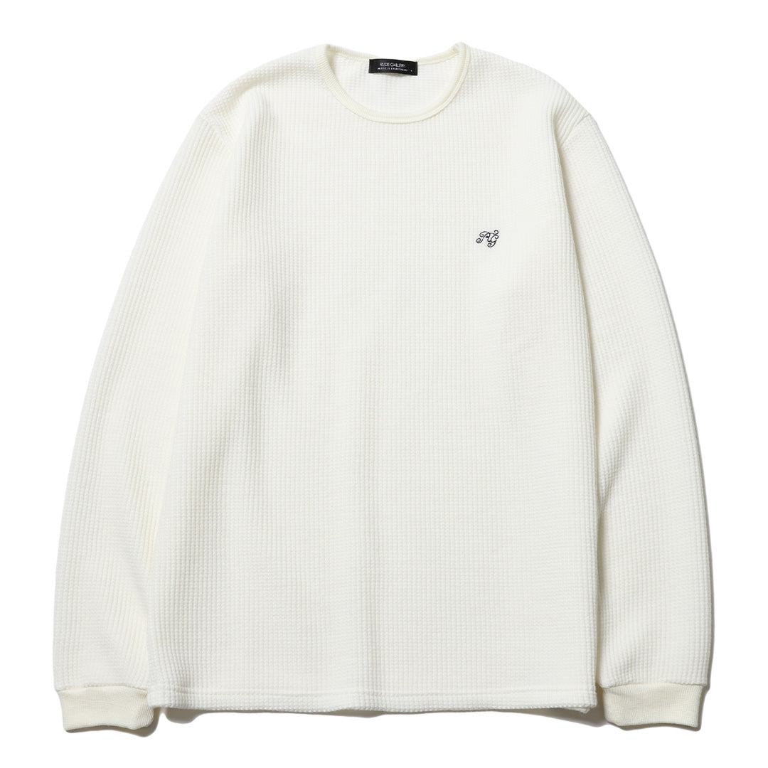 RG /BASIC CREW NECK WAFFLE LS (WH)