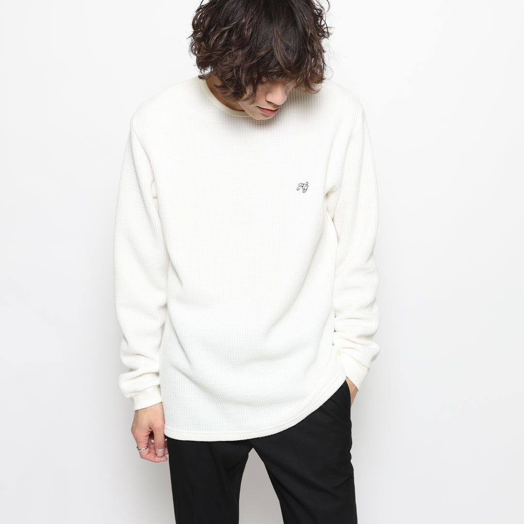 RG /BASIC CREW NECK WAFFLE LS (WH)