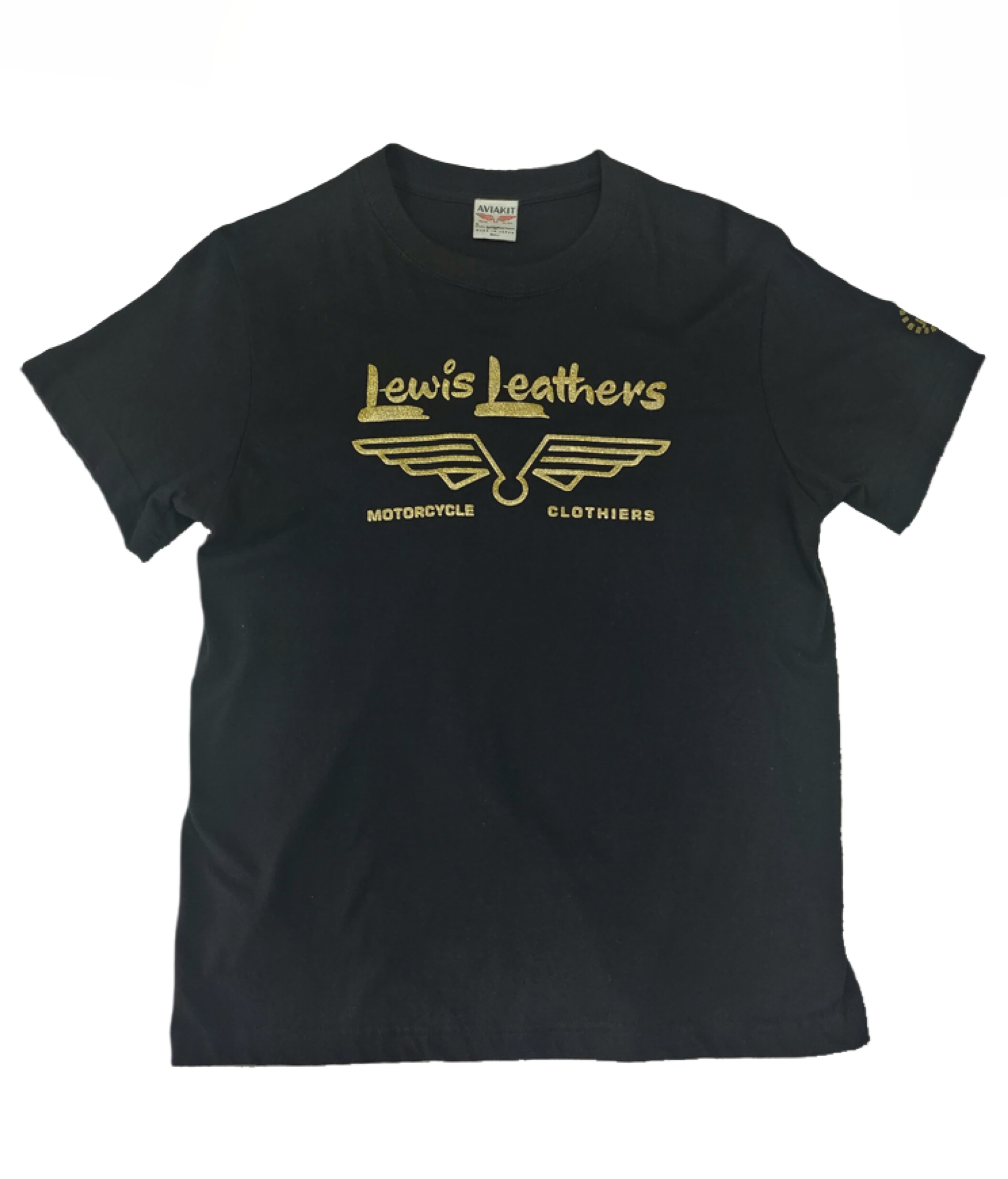 Lewis Leathers / Gold Wing Logo T-shirt (BK)