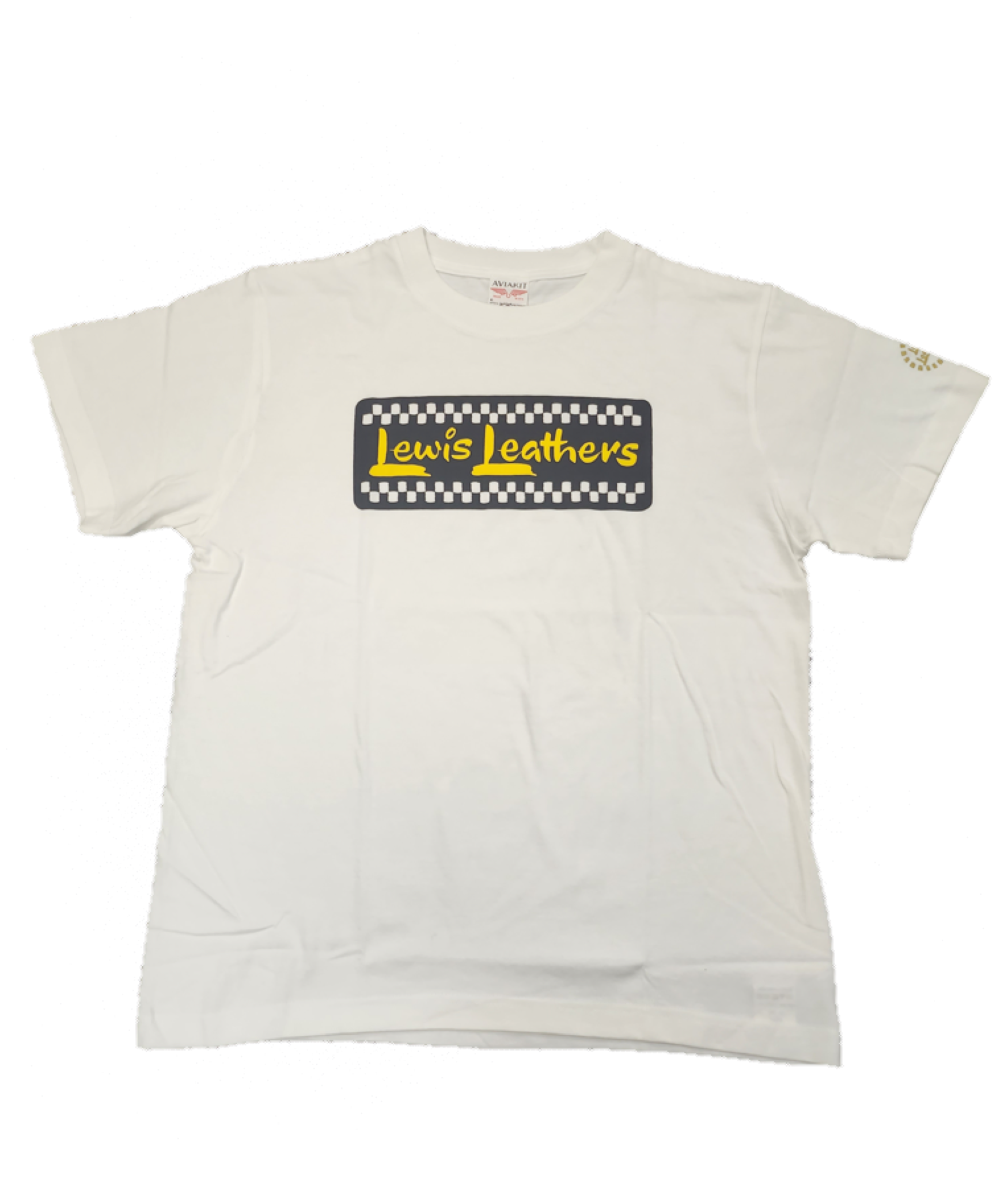 Lewis Leathers / Checker Logo T-shirt (WH)