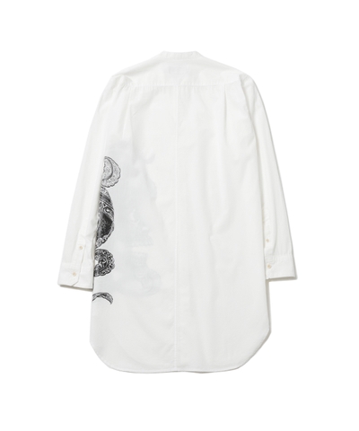 RG /SWITCH BANDCOLLAR LONG SHIRT TIBETAN＜ART WORK by H.U. (WH)