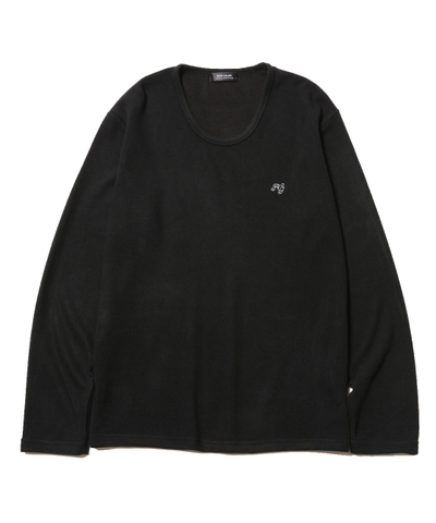 RG / BASIC U NECK KNIT LS (BK)