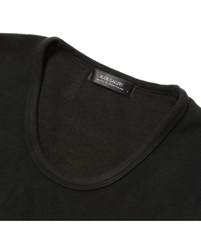 RG / BASIC U NECK KNIT LS (BK)