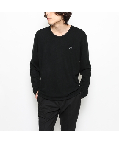 RG / BASIC U NECK KNIT LS (BK)