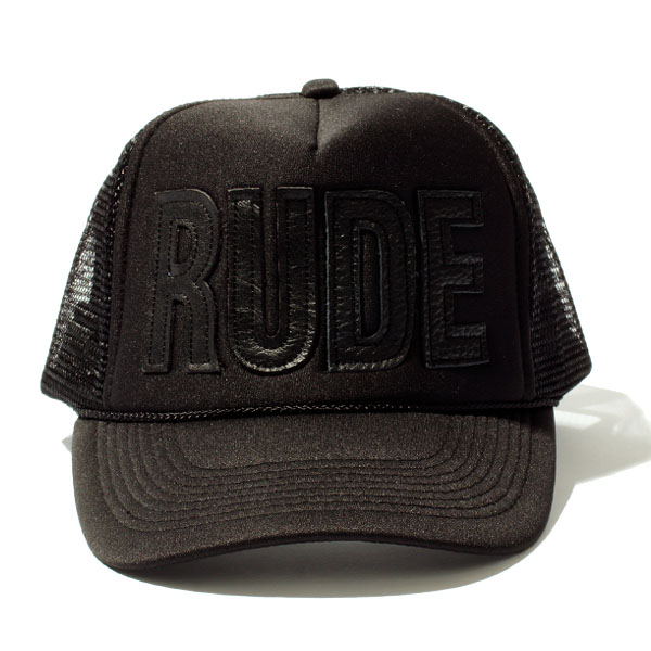 RG /LEATHER RUDE MESH CAP (BK/BK)