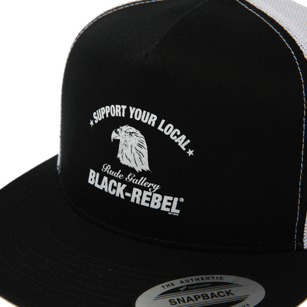 RG BLACK REBEL / WHITE HEAD EAGLE MESH CAP (BK/WH)