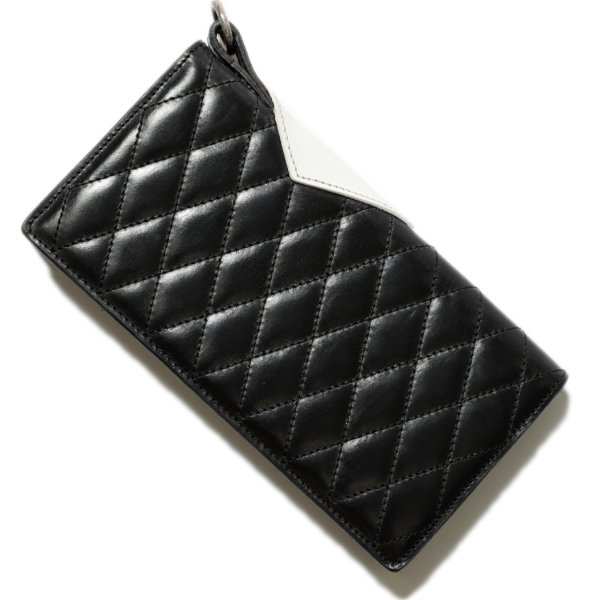 RG BLACK REBEL / OUTSIDERS DIA QUILTED LEATHER WALLET(BK/WH)