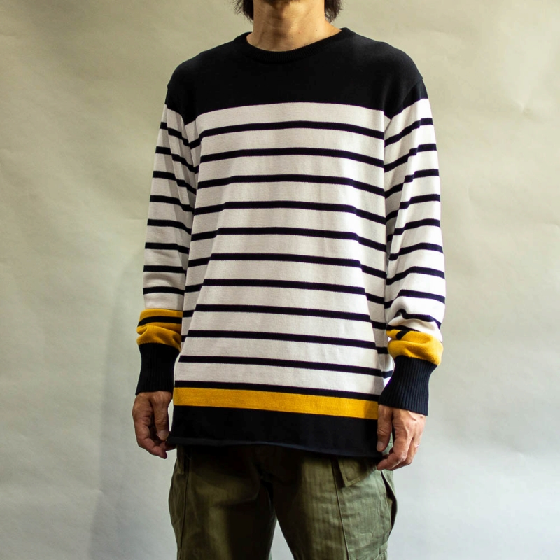 LOST CONTROL / Basque Knit Sew (BK/WH/YELLOW)