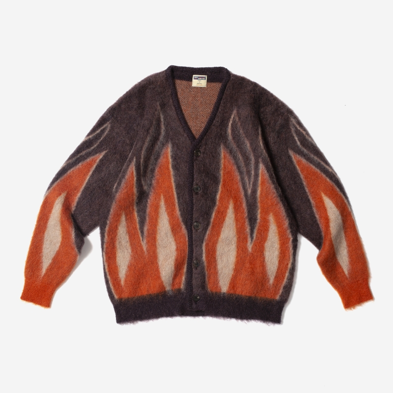 LOST CONTROL / Mohair Knit Cardigan (BROWN BASE)