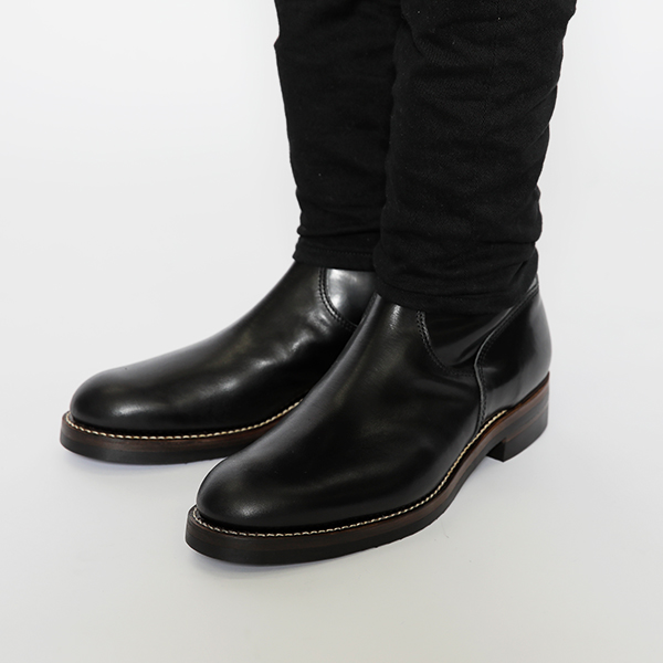 RG / HIGH SIDE ZIP BOOTS -LEATHER (BK)