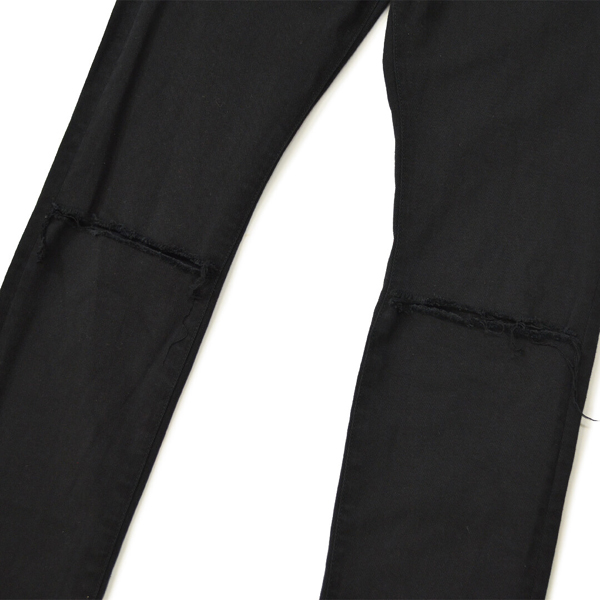 RG / DAMAGED BLACK SKINNY PANTS - KUROSURI