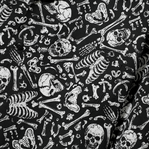 RG / ガイコツの地図 OPEN COLLAR SHIRTS (BK)