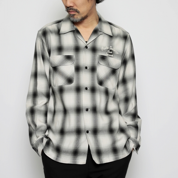 RG / OMBRE CHECK OPEN COLLAR SHIRTS (WH)