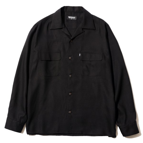 RG / RAYON OPEN COLLAR SHIRT(BK)