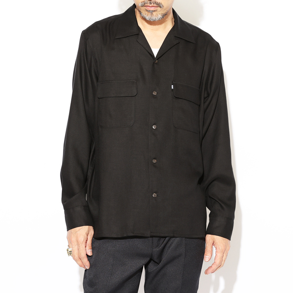 RG / RAYON OPEN COLLAR SHIRT(BK)