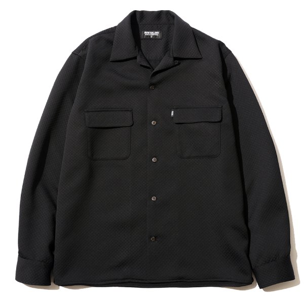 RG / DIA JACQUARD OPEN COLLAR SHIRT (BK) - ウインドウを閉じる