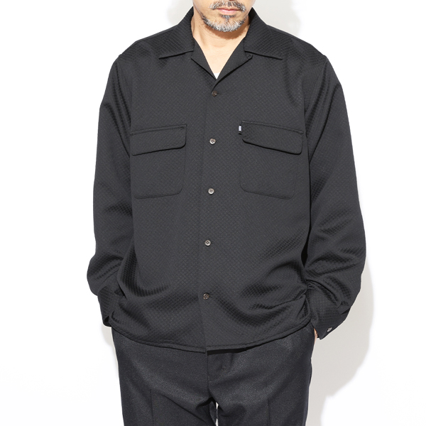 RG / DIA JACQUARD OPEN COLLAR SHIRT (BK)