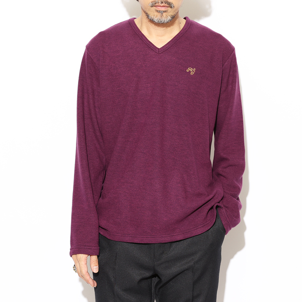 RG / BASIC V NECK KNIT (PURPLE)