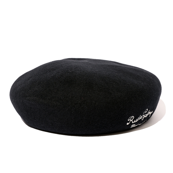 RG / CHAIN EMB WOOL BERET(BK)